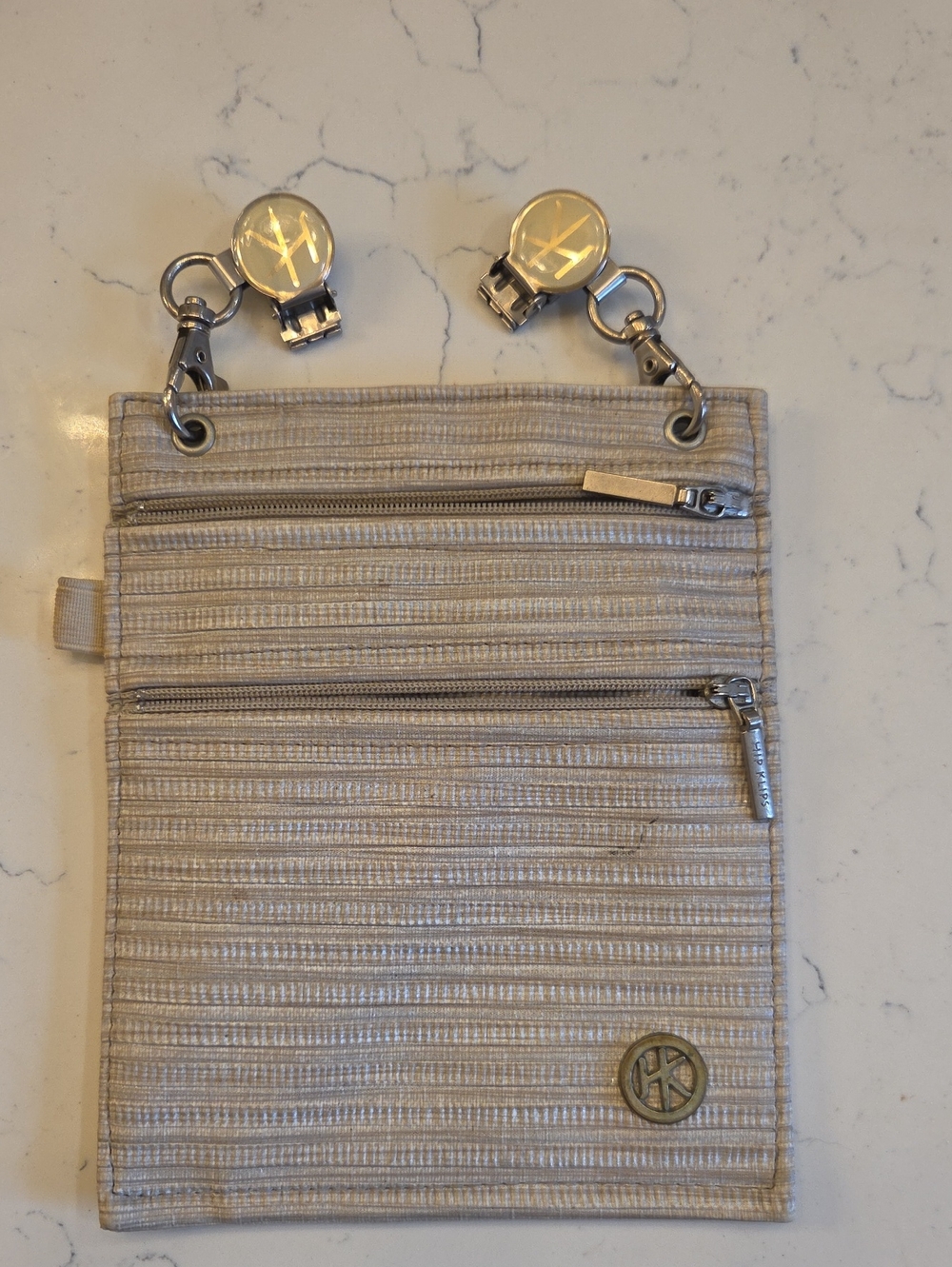 Kipling Beige/Tan Multi-Zip Travel Pouch